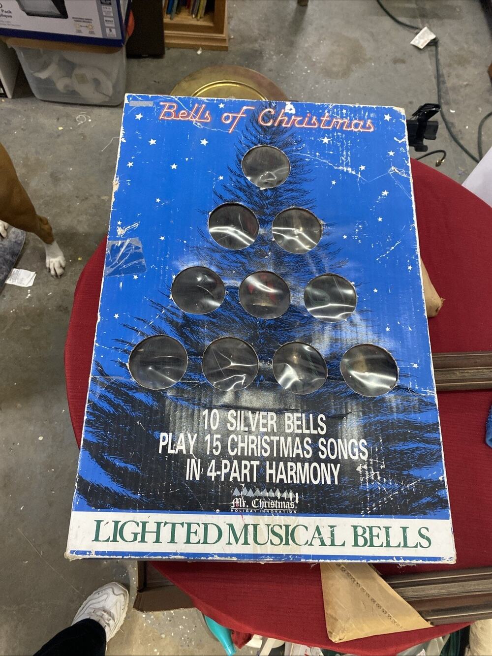 Vintage 1990's Mr. Christmas Jingling Bells 15 Song Lighted Musical Brass Bells